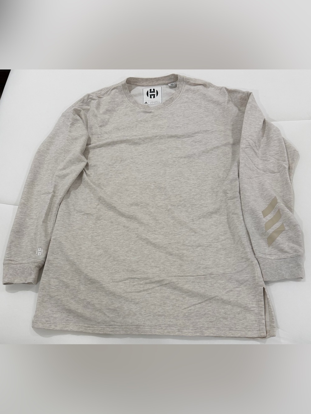 Adidas - James Harden Light Heather Beige Long-Sleeve T-Shirt